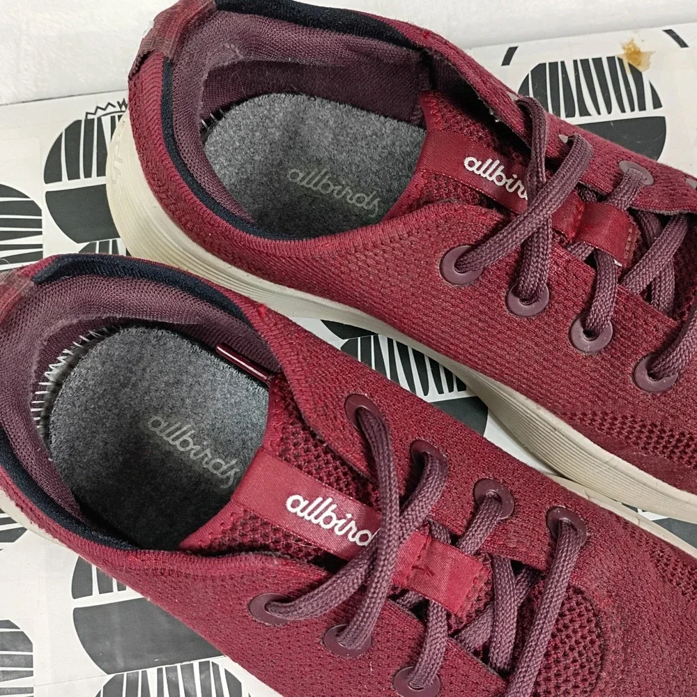 Allbirds Tree Gliders Burgundy Red‎ Mesh Walking Sneakers Mens 10 TRG M10